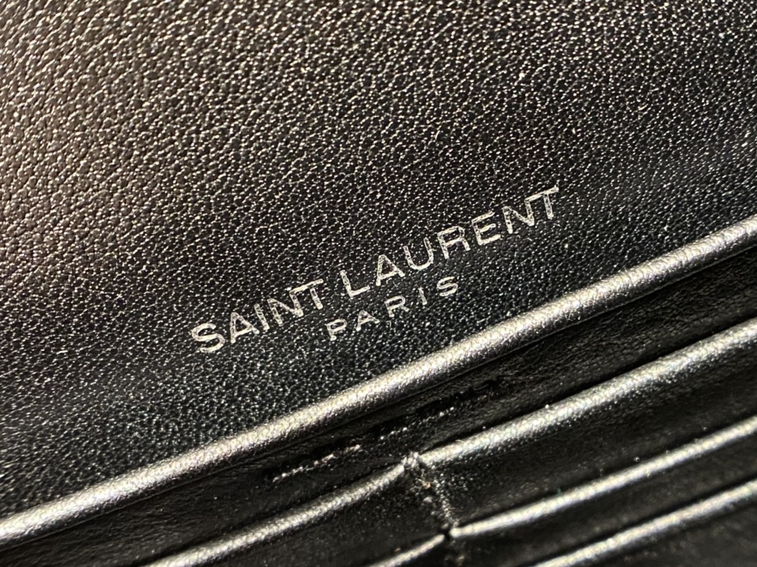 YSL KATE 19CM 流苏链条包 452159鳄鱼纹/黑色银扣