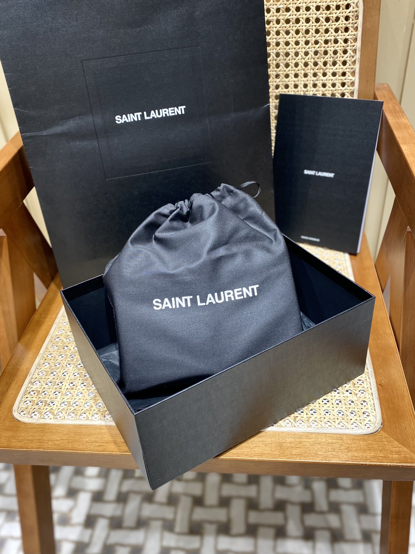 YSL KATE 19CM 流苏链条包 452159鳄鱼纹/黑色银扣