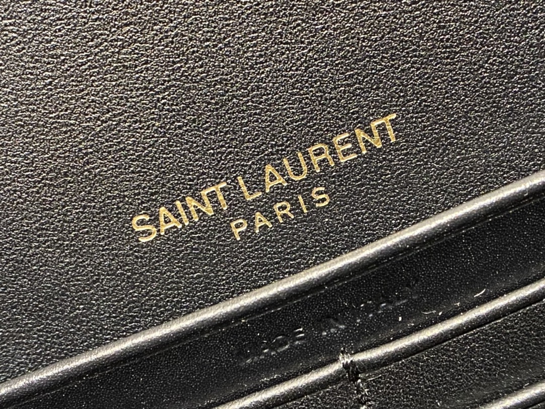 YSL KATE 19CM 流苏链条包 452159平纹/黑色金扣