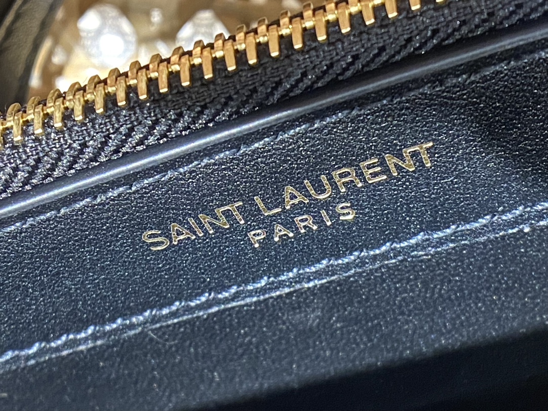 YSL KATE 19CM 流苏链条包 452159平纹/黑色金扣