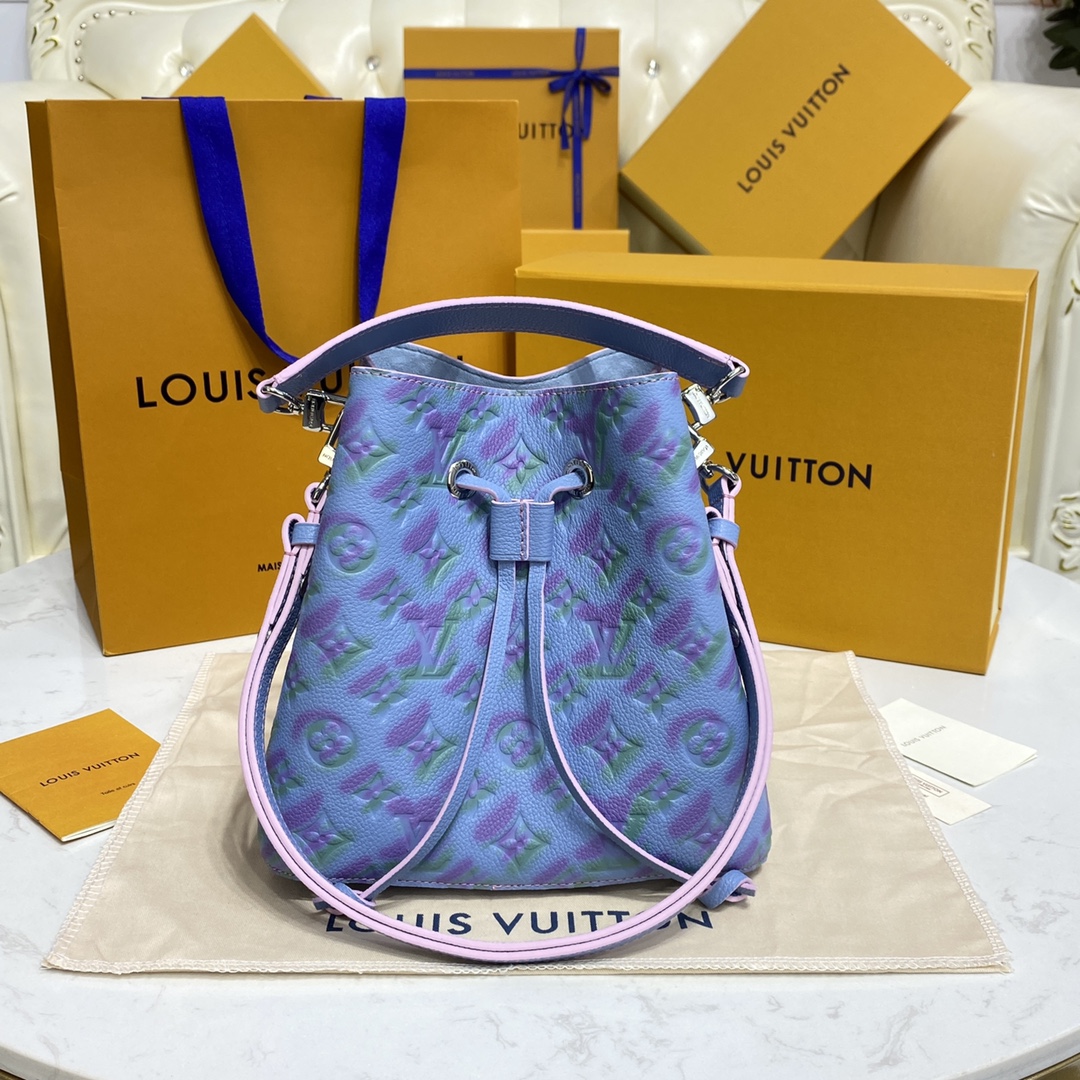 Louis Vuitton LV NeoNoe Handbags Bucket Bags Blue Green Pink Empreinte​ M46174
