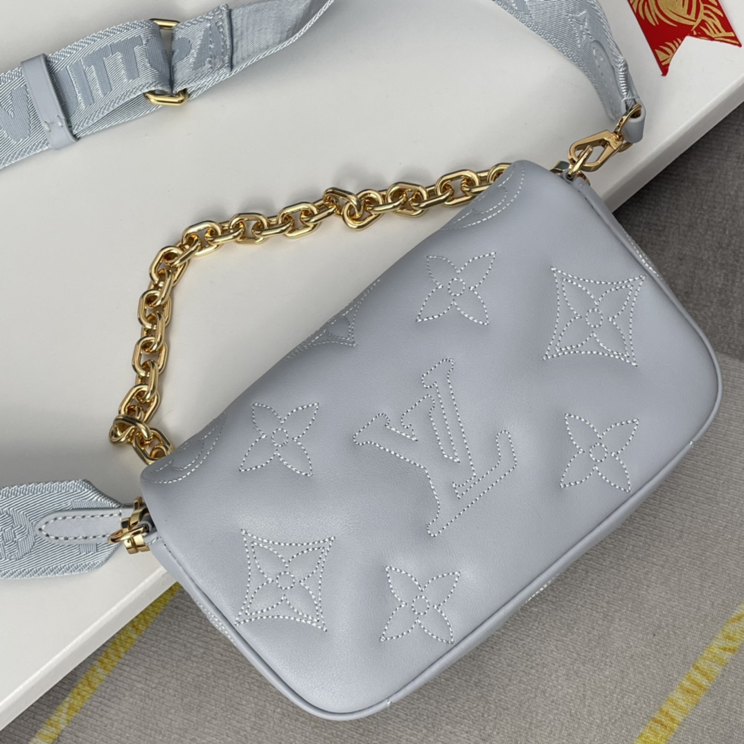 Louis Vuitton Bleu Glacier Bubblegram Wallet On Strap, myGemma, CH