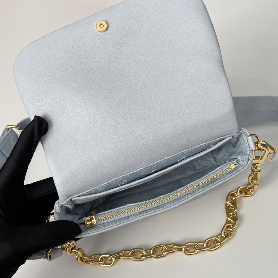 Louis Vuitton Wallet on Strap Bubblegram Leather Blue 2081803
