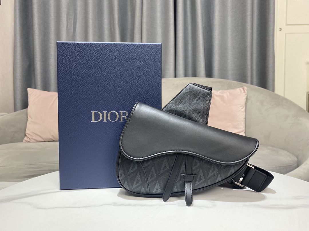 Dior Buy
 Saddle Bags Black Canvas Cotton Cowhide Nylon Diamond