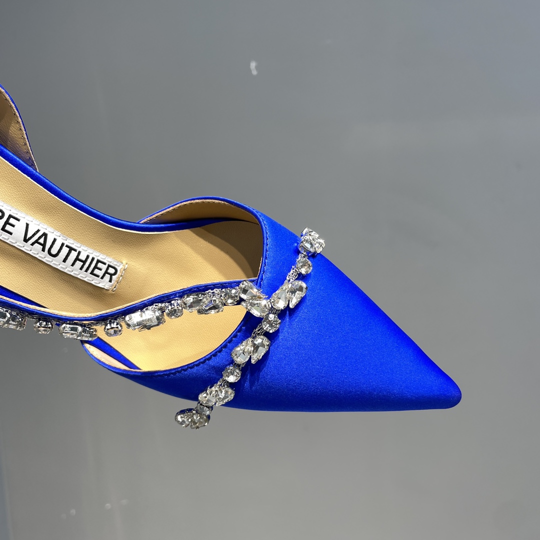 2021 Crystal Sole Water-Drive Shoes: Elegant Goddess Collection with Italian Leather and Shiny Diamond Chain - 图片 8