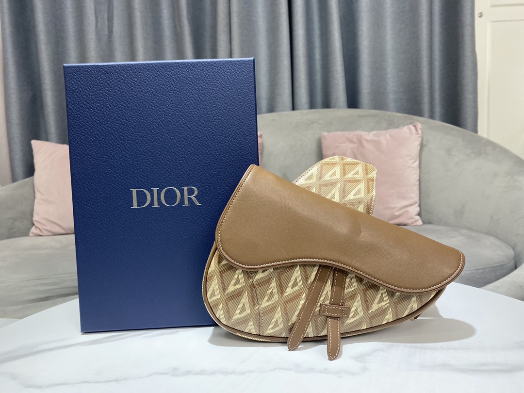 Dior Saddle Bags Practical And Versatile Replica Designer
 Coffee Color Canvas Cotton Cowhide Nylon Diamond