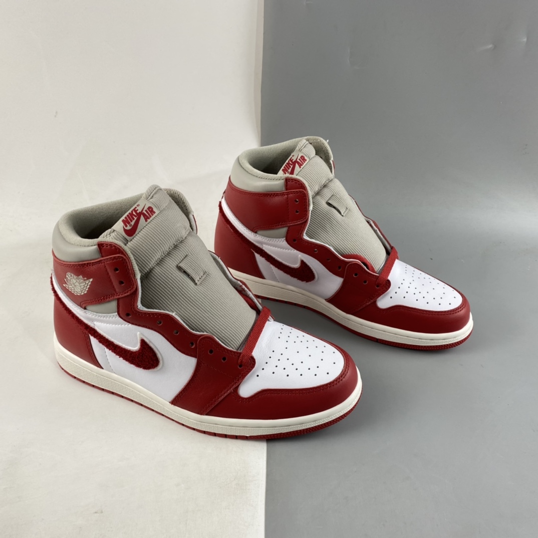 P420  Air Jordan 1 High OG WMNS “Chenille”乔丹1代高帮篮球鞋/白红 灯芯绒 DJ4891-061