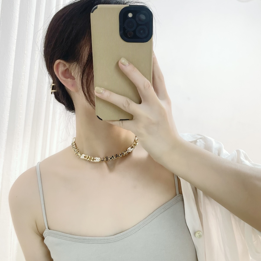 新款☑️CHANEL香奈儿双c 滴油字母项链颈链