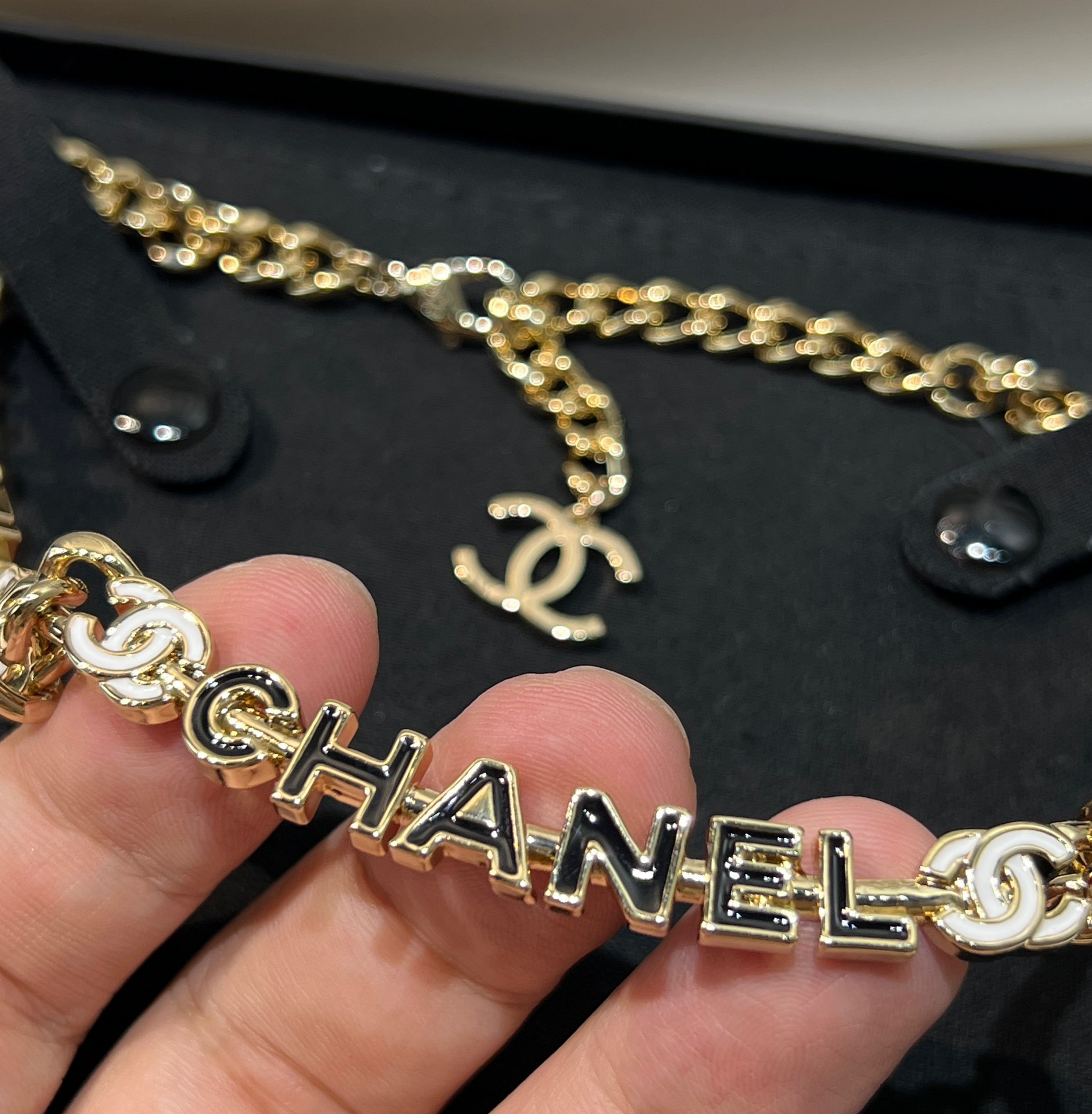新款☑️CHANEL香奈儿双c 滴油字母项链颈链