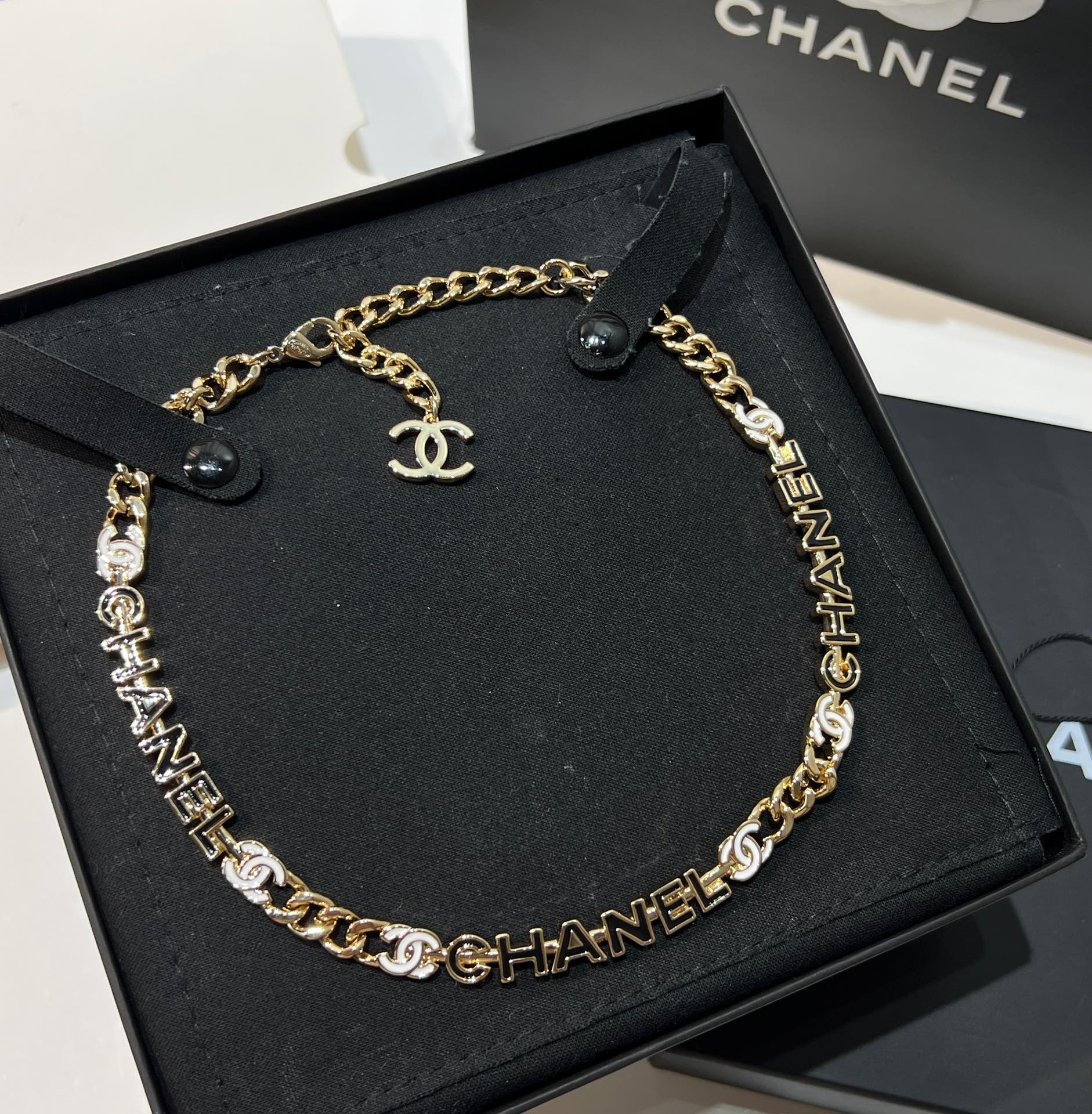 新款☑️CHANEL香奈儿双c 滴油字母项链颈链