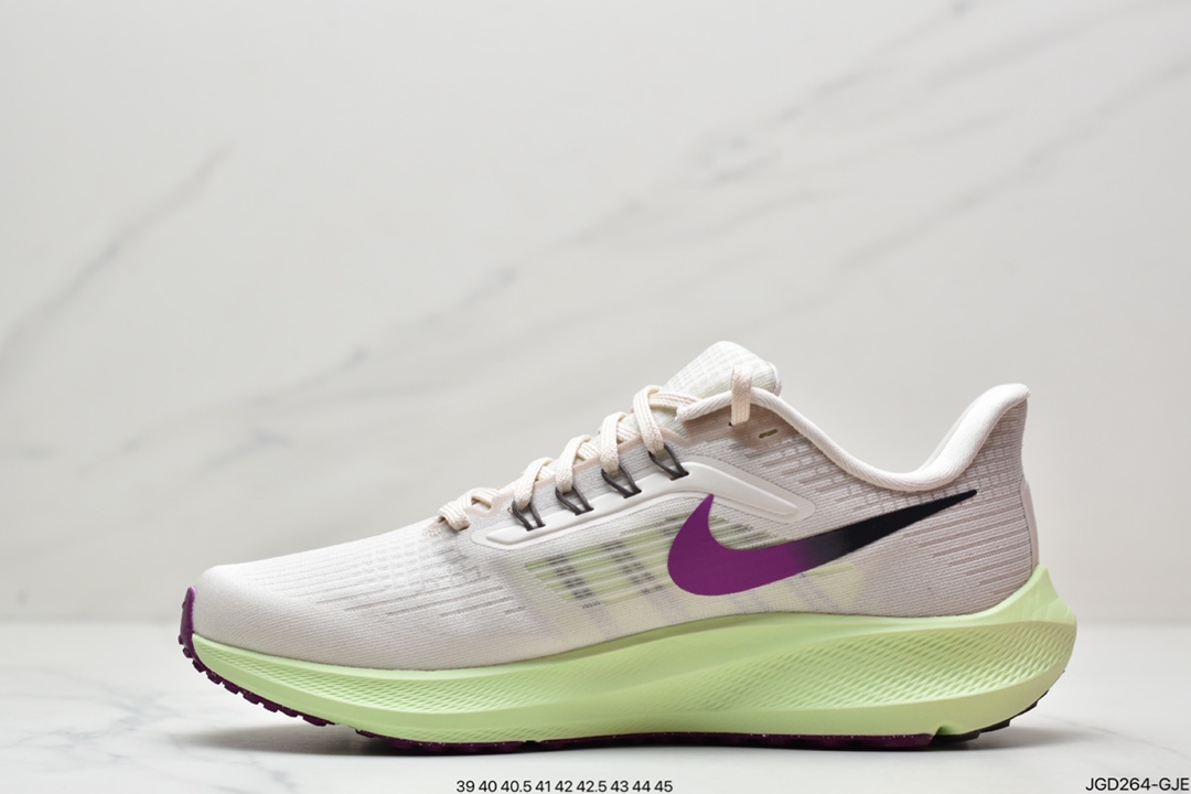 180 耐克Nike Zoom Pegasus 39”Sail/Cube Pink” 登月 39代超级飞马涡轮慢跑鞋