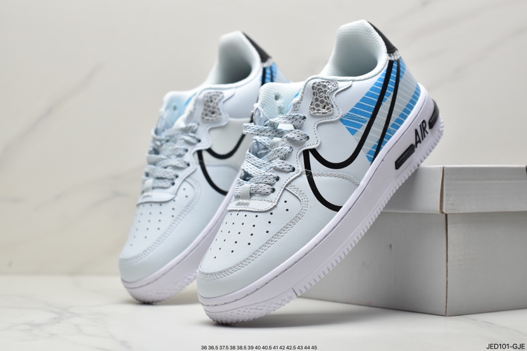 150 耐克Nike Air Force 1 React D/MS/X 空军一号新型瑞亚轻量低帮百搭板鞋 CT1020-100