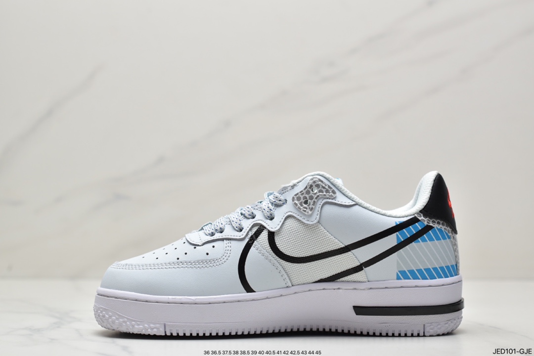 150 耐克Nike Air Force 1 React D/MS/X 空军一号新型瑞亚轻量低帮百搭板鞋 CT1020-100
