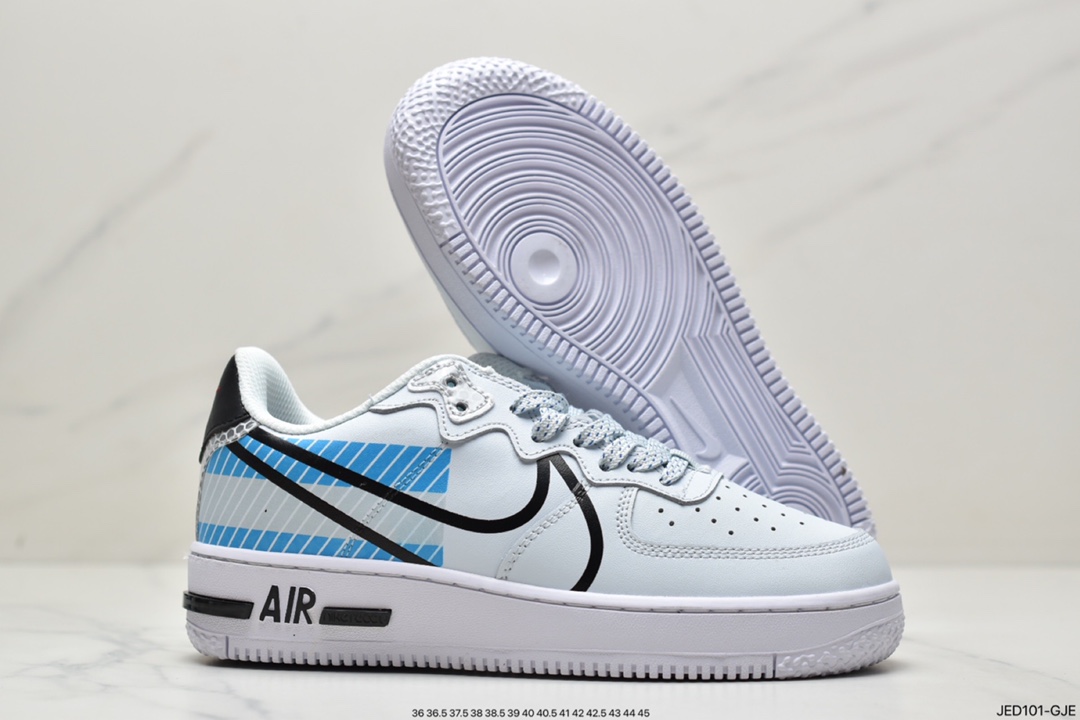 150 耐克Nike Air Force 1 React D/MS/X 空军一号新型瑞亚轻量低帮百搭板鞋 CT1020-100