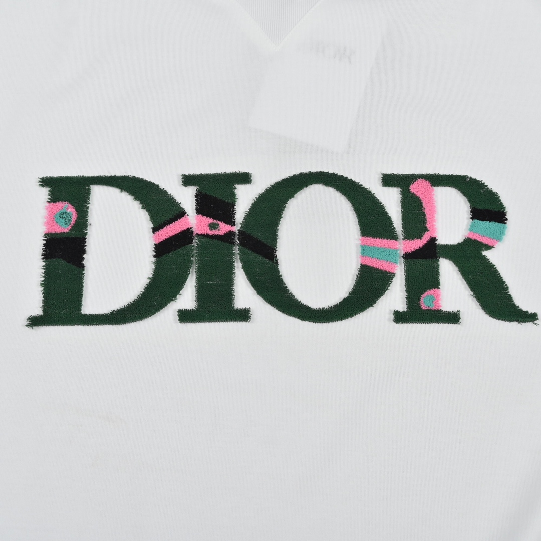 180 Dior/迪奥22ss 字母牙刷刺绣短袖男女同款