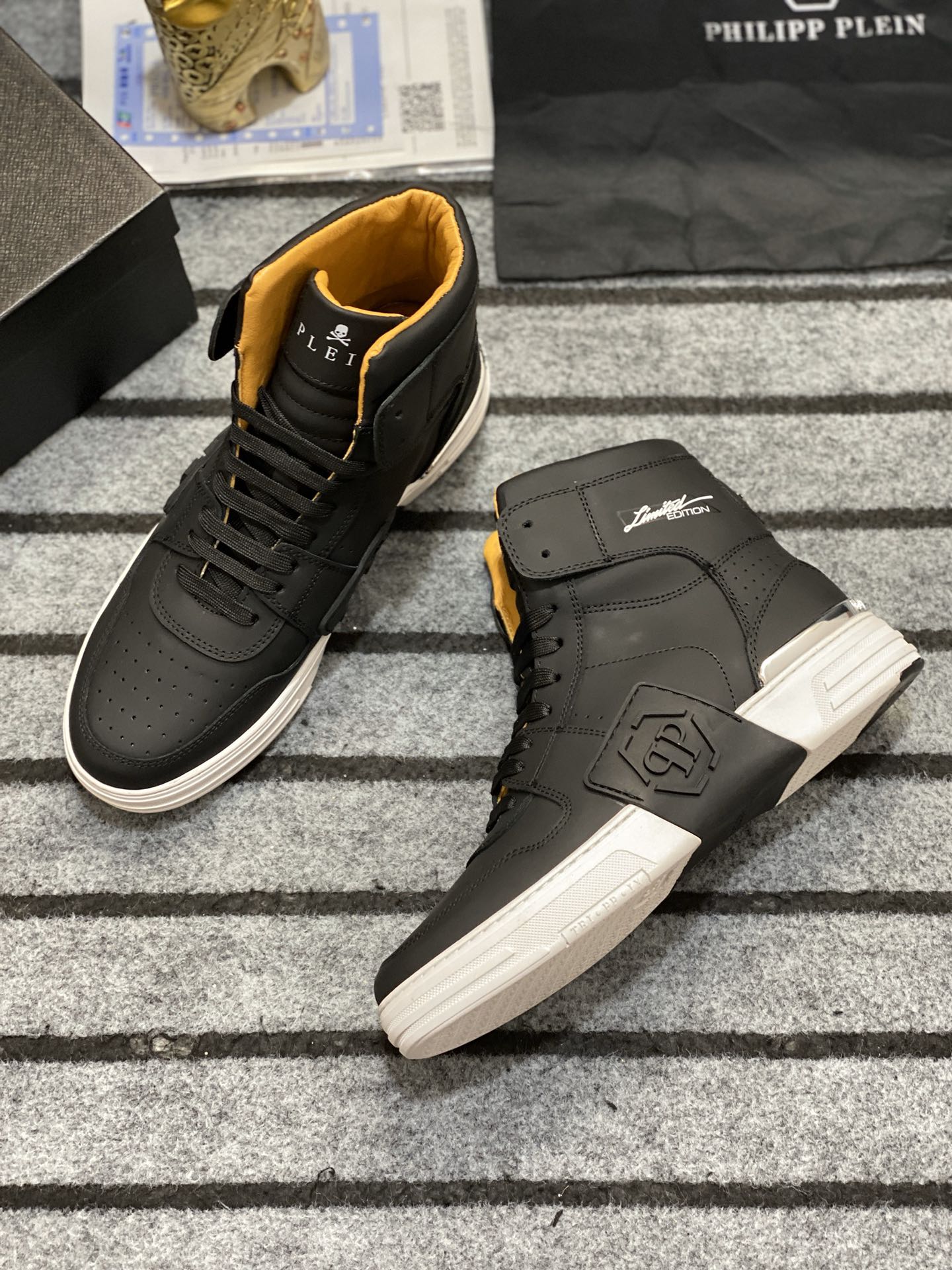 precio de fábrica PHILIPP PLEIN-Philip PLEINSize: 38-44 (45 personalizado ZD) PLEIN zapatos de alta 