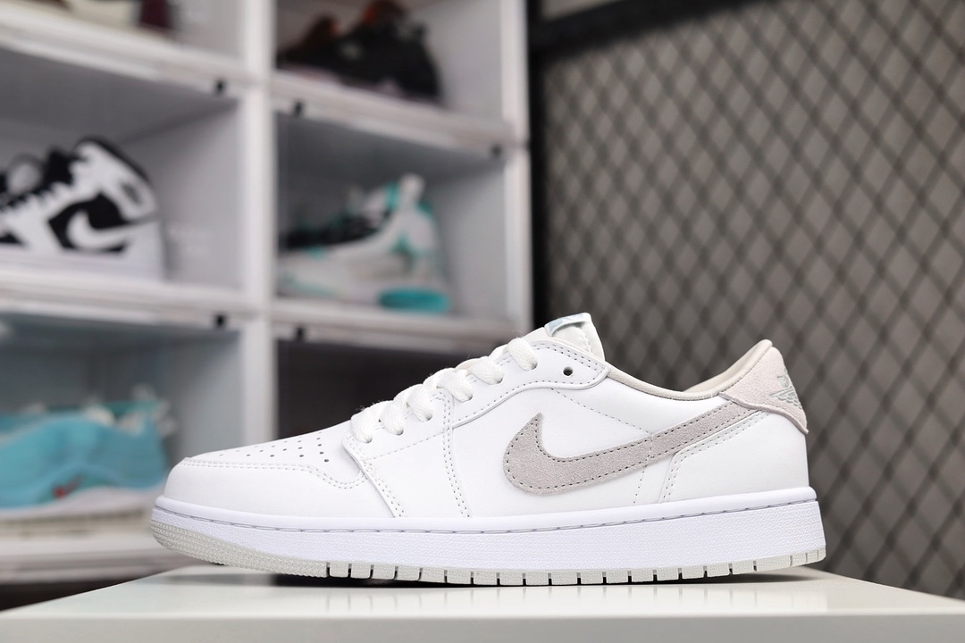 H0 Air Jordan 1 Low 白灰官方同步配色 原装级产物公司原鞋购回重新打版开模 拒绝公底 购置公司同步原材料 都有细节还原95%全网最高版本 原汁原味 忠于原版