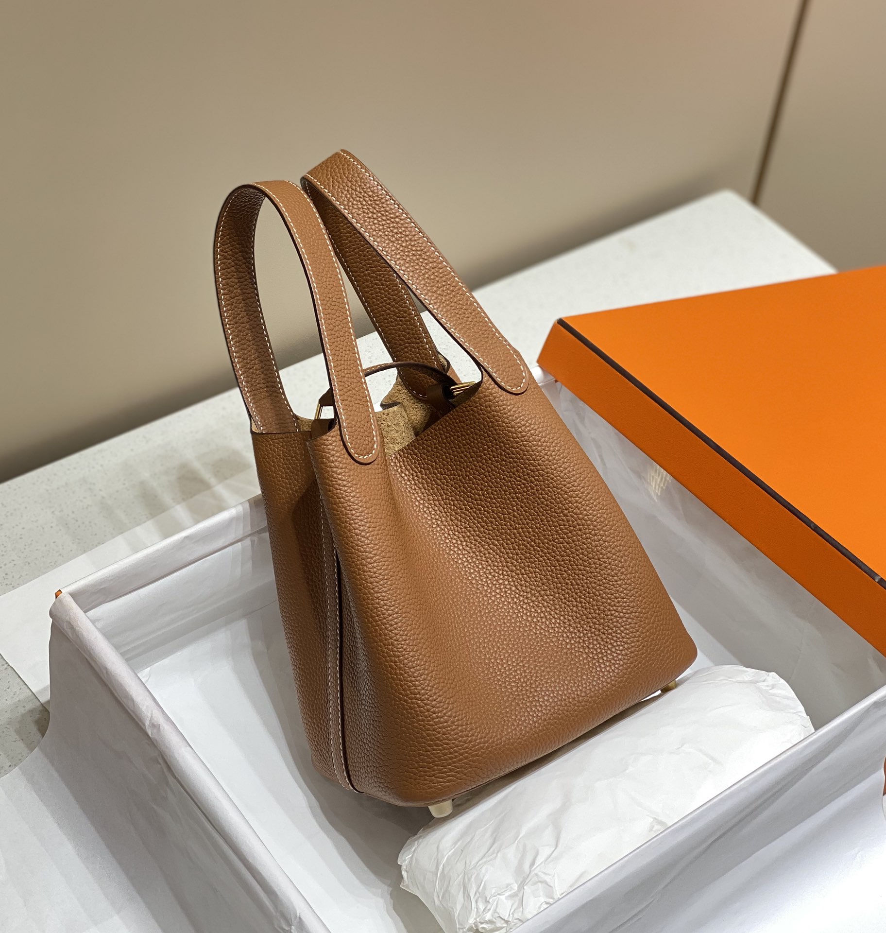 Hermes Picotin Lock 18 Brown Leather Bucket Bag with Gold Hardware 3 i1655091320 1315 1