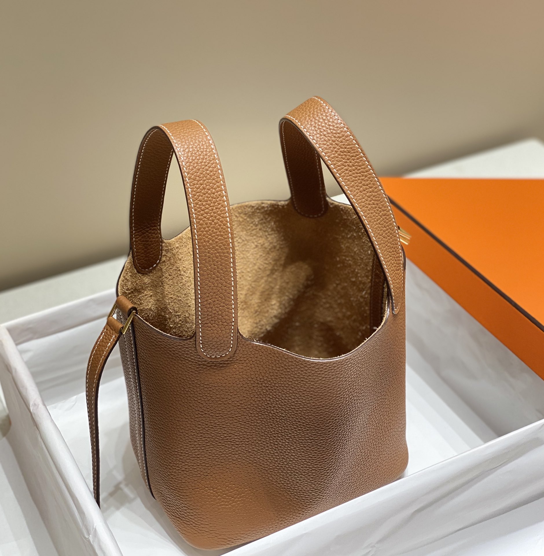 Hermes Picotin Lock 18 Brown Leather Bucket Bag with Gold Hardware 8 i1655091320 7566 8