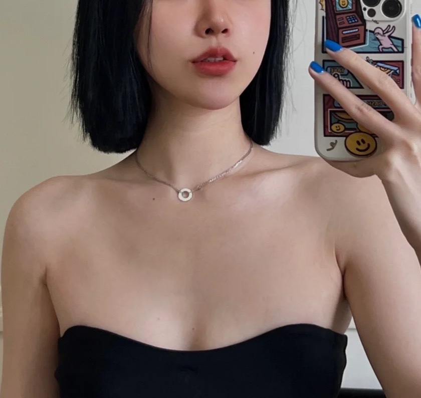 👑 代购纯银版 Love 卡地亚 单钻 双层链子💞项链专柜款 字印清晰度看实拍💃🏻💃🏻德国进口打造 CN
