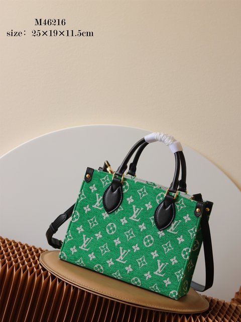 Buy First Copy Replica Louis Vuitton LV Onthego Designer Bags Handbags Green Printing Sweatpants m46216