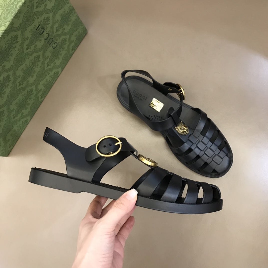 Gucci古驰   G家2022夏季新品，男士橡胶绑带凉鞋