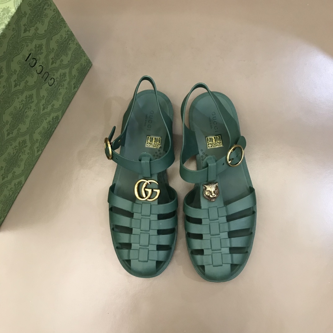 Gucci古驰   G家2022夏季新品，男士橡胶绑带凉鞋