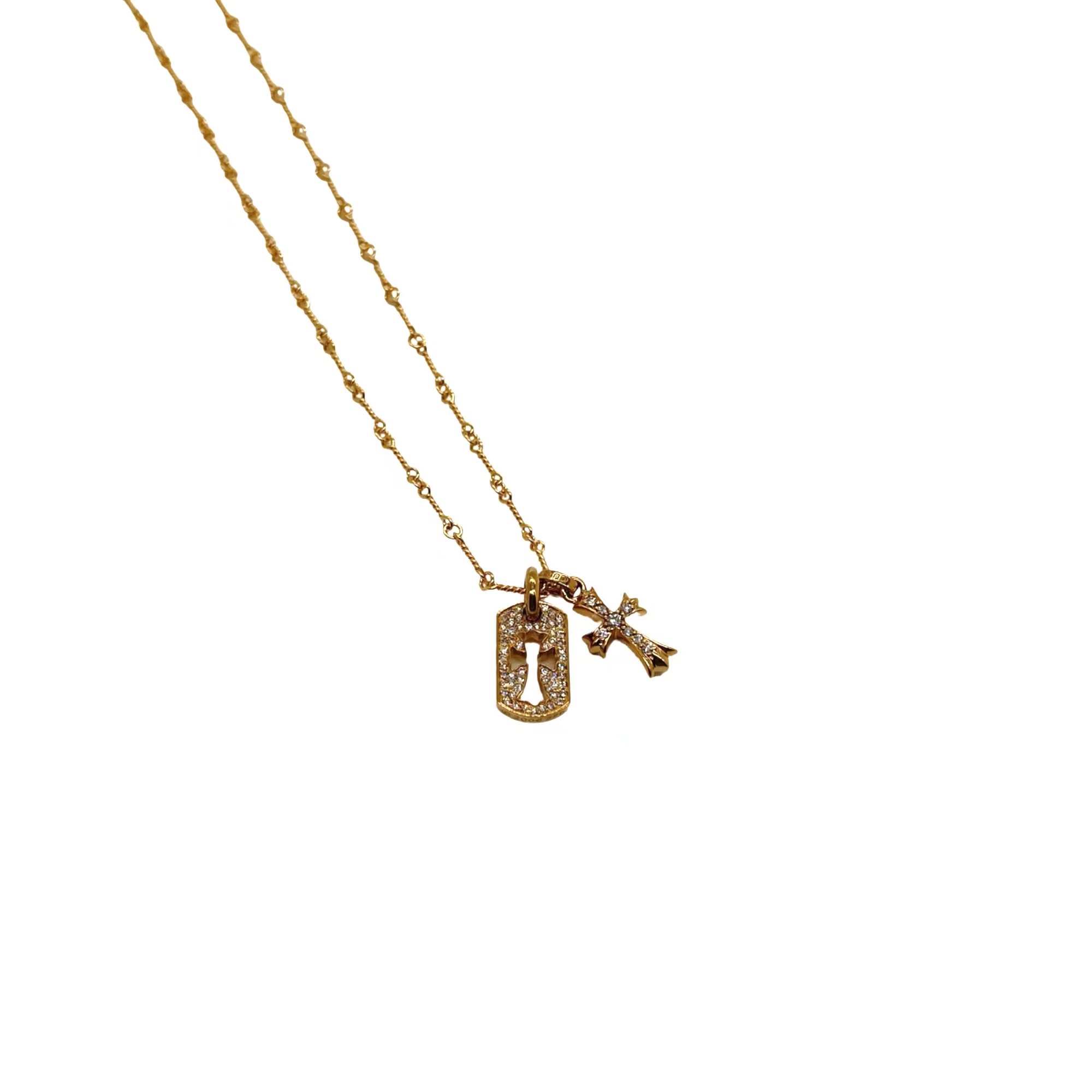 Custom Gold-Plated Diamond Setting, Necklace Pendant