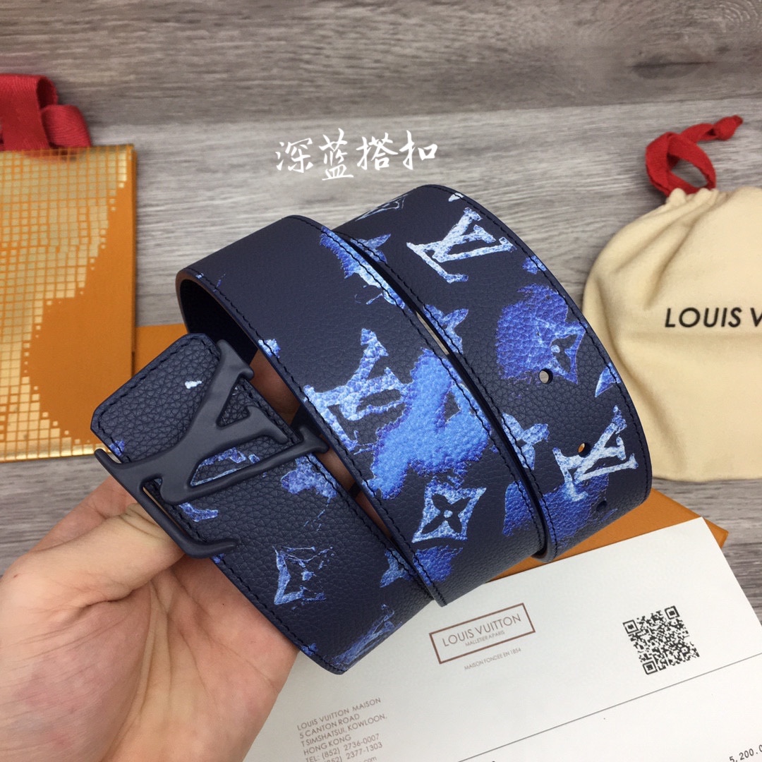 Louis Vuitton Belts Blue Navy Openwork