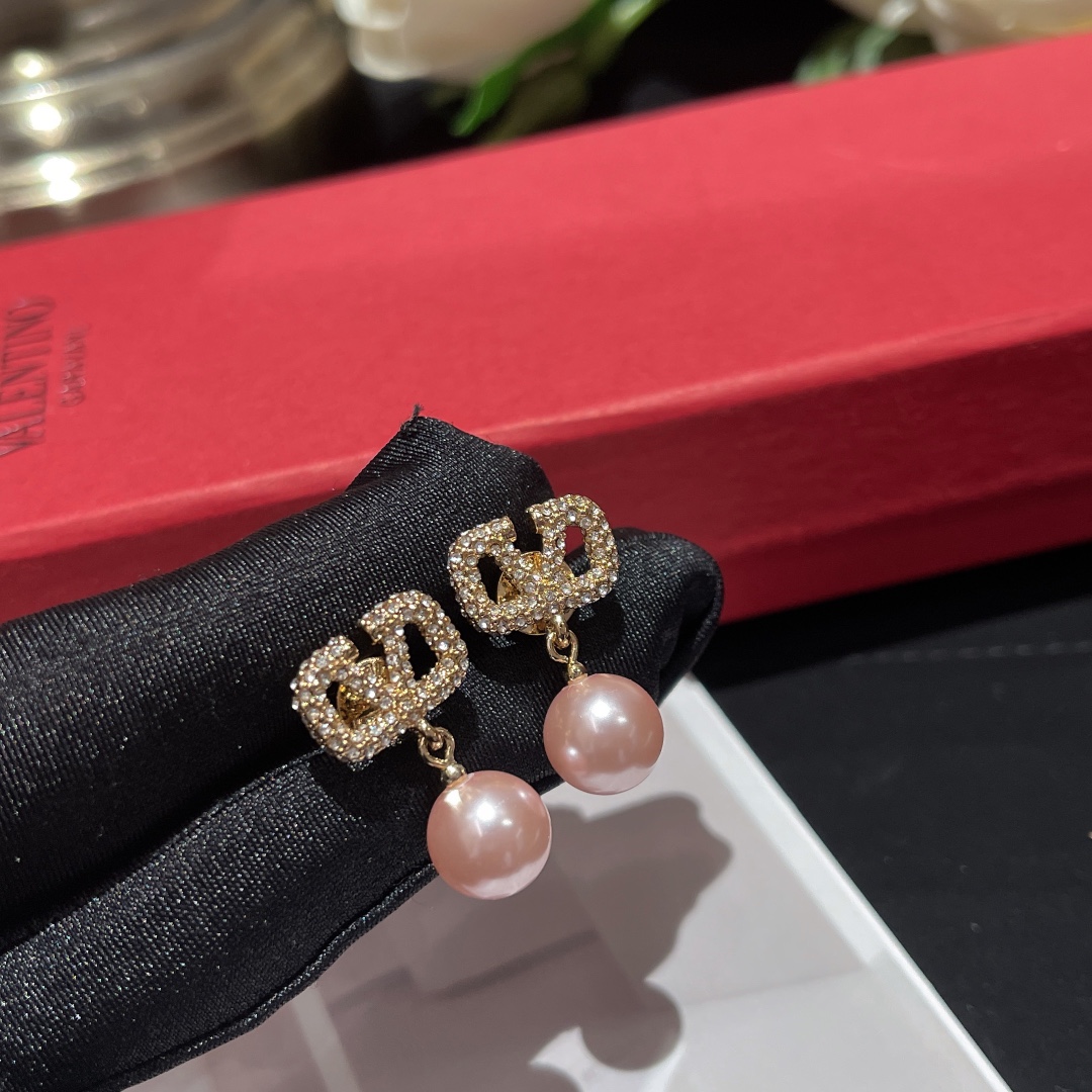 Серьги жемчуг розовый VED0164