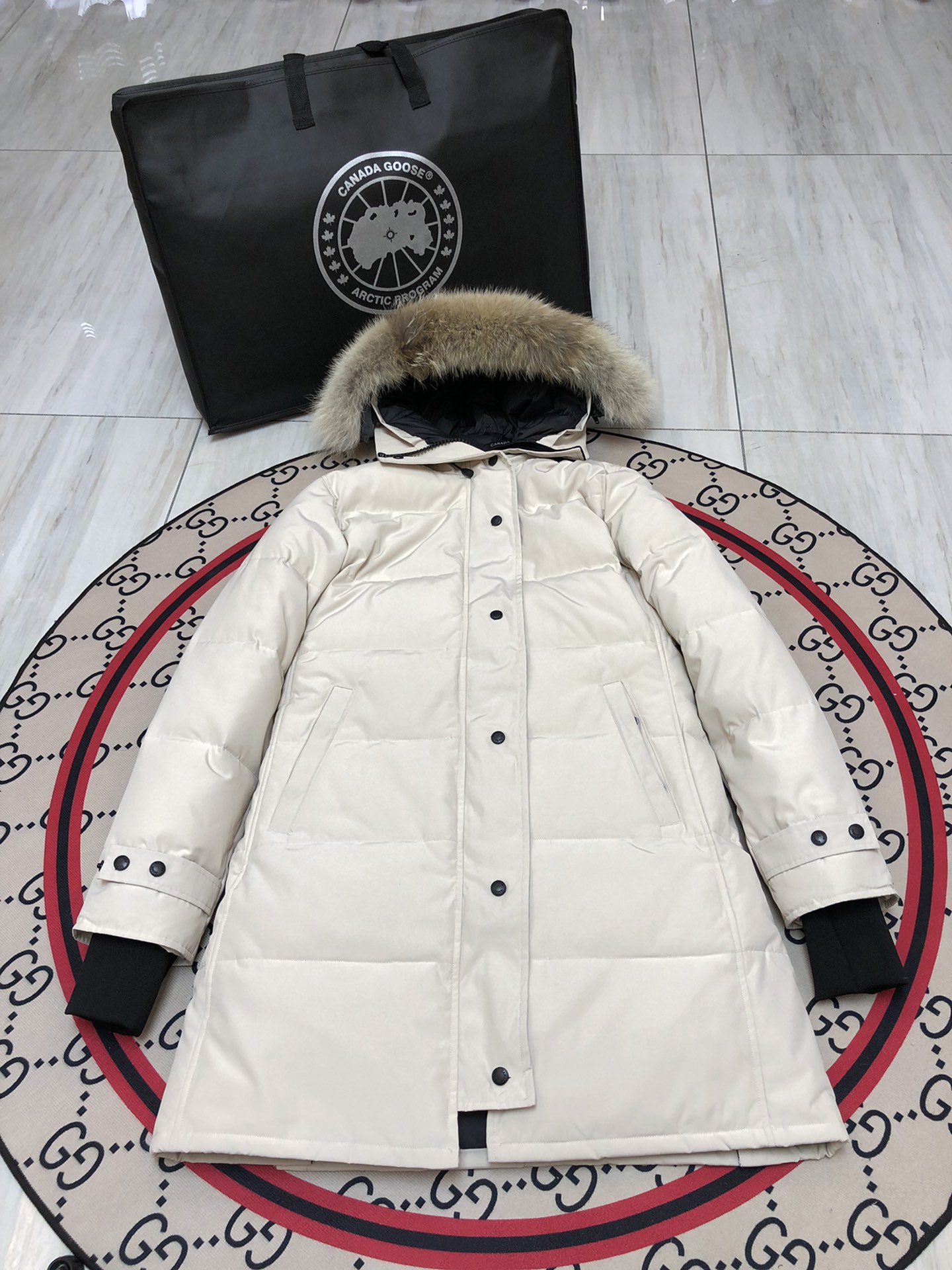 Canada Goose Clothing Down Jacket White Women Cotton Nylon Duck Down