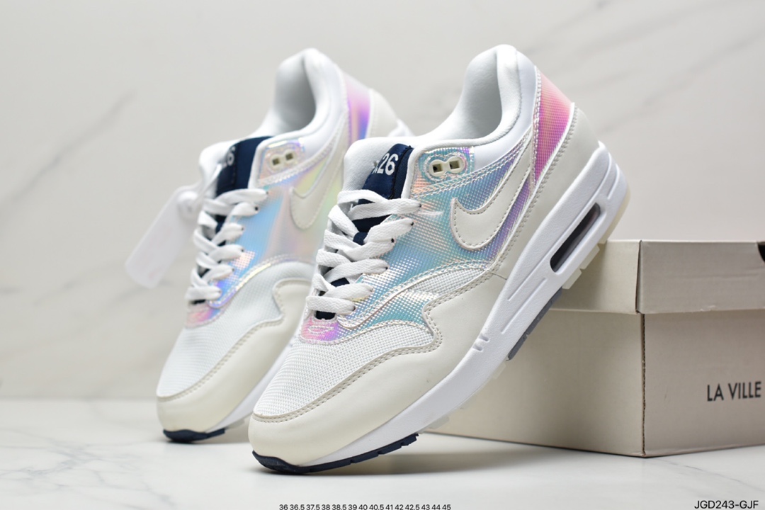 180 耐克NIKE Air Max 1 "La Ville Lumière"  彩虹渐变 光之城 半掌气垫复古跑步鞋DQ9326-100