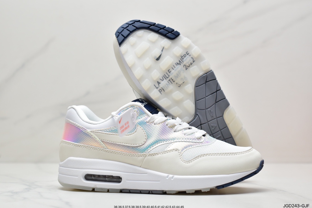 180 耐克NIKE Air Max 1 "La Ville Lumière"  彩虹渐变 光之城 半掌气垫复古跑步鞋DQ9326-100