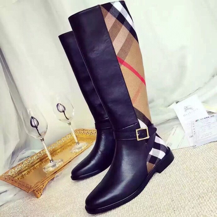 “Burberry House Check Short and Long Boots with Sheepskin and Leather Materials” - 图片 2