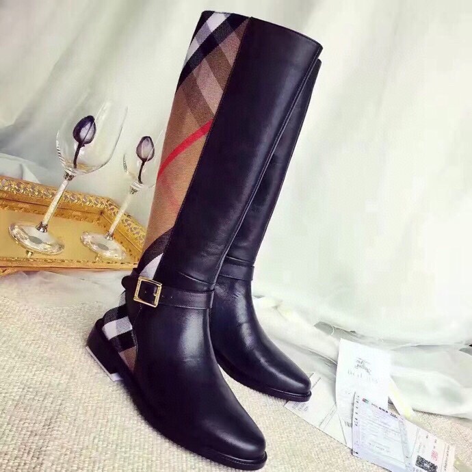“Burberry House Check Short and Long Boots with Sheepskin and Leather Materials” - 图片 3
