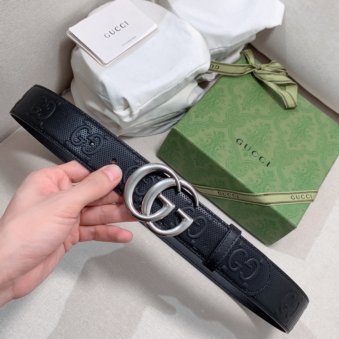 古奇GG爆款原版小牛皮4.0宽皮带G