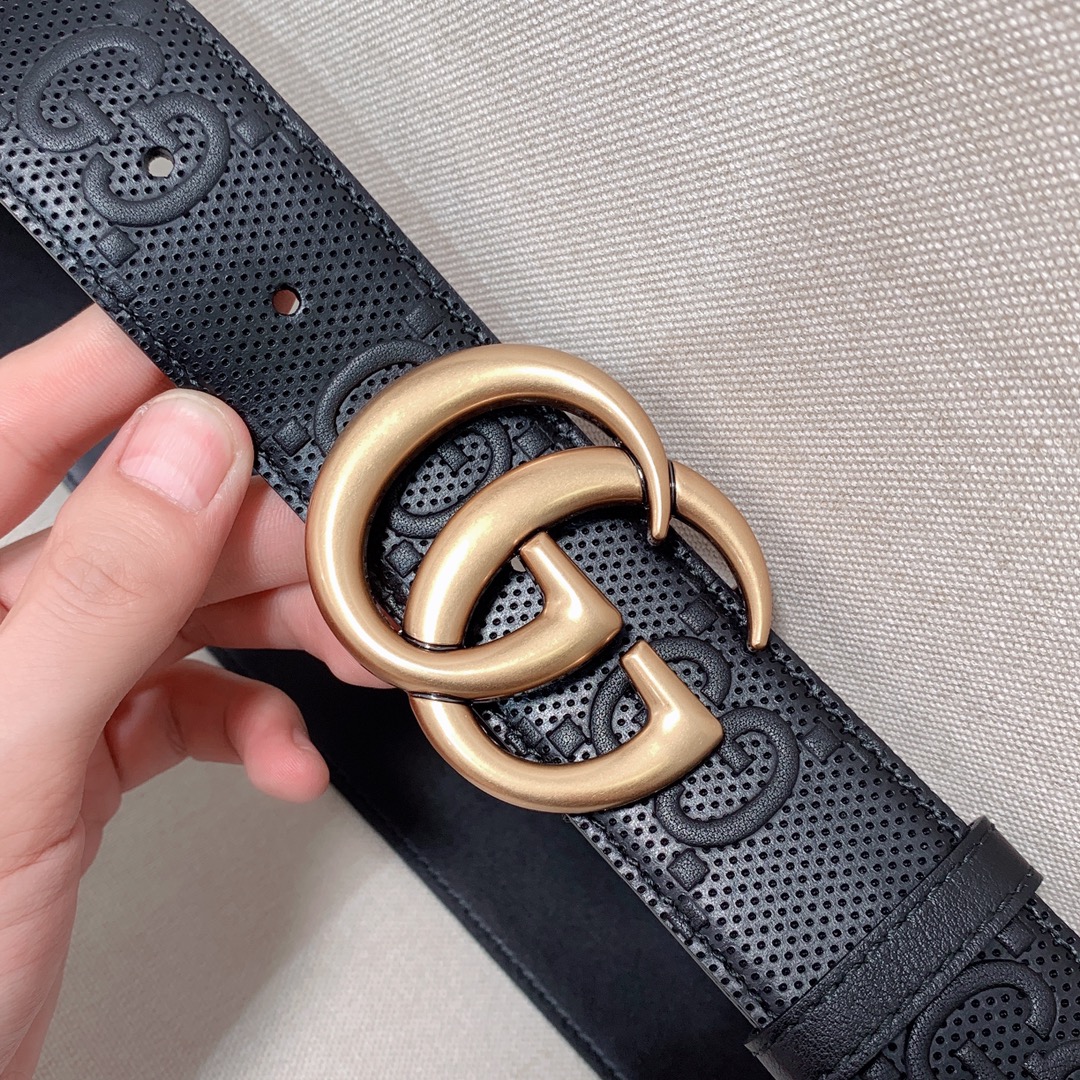 古奇GG爆款原版小牛皮4.0宽皮带G