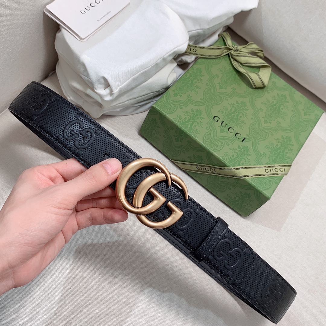 古奇GG爆款原版小牛皮4.0宽皮带G