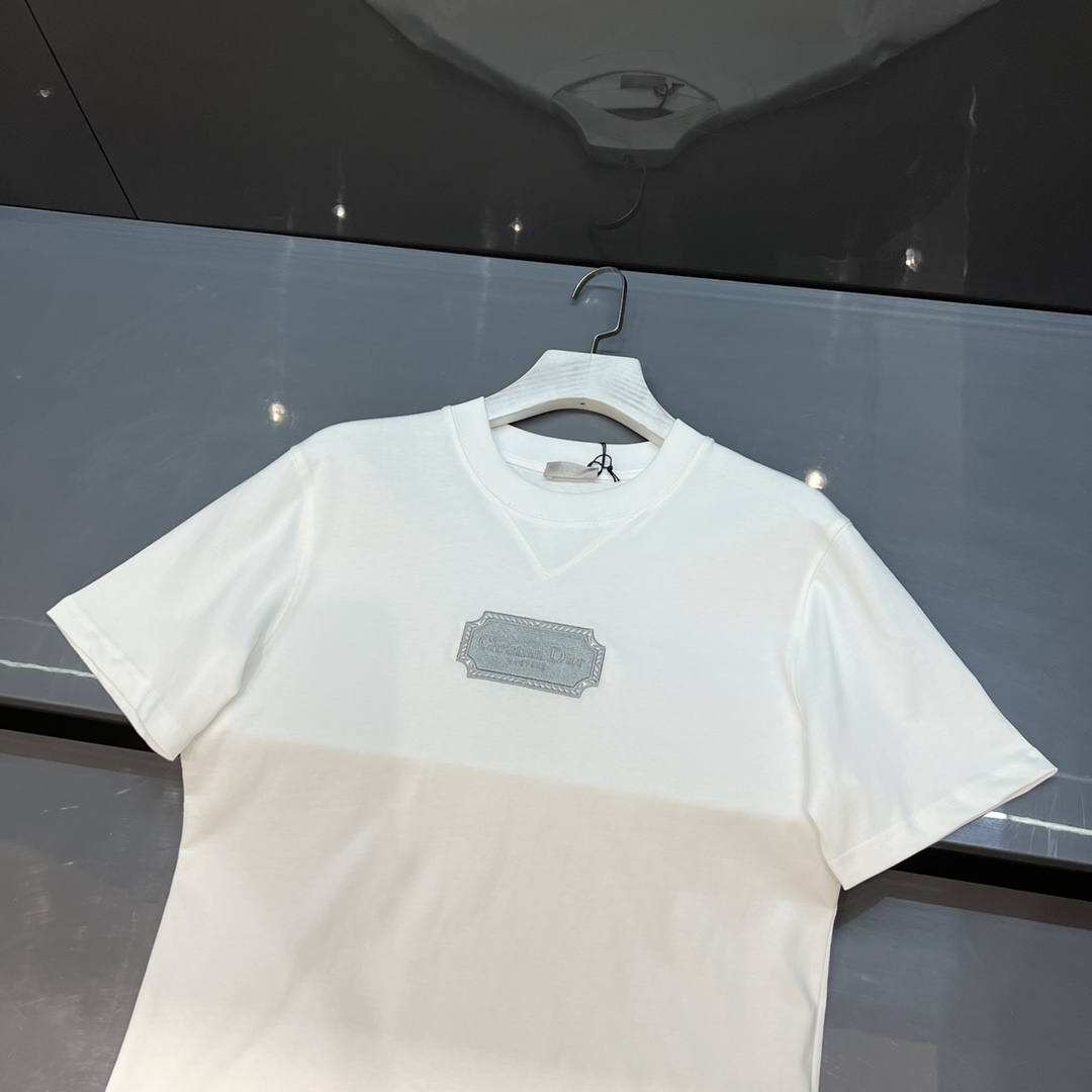 渠道精品.2022春夏🆕Di*r 男士圆领刺绣字母短袖T恤