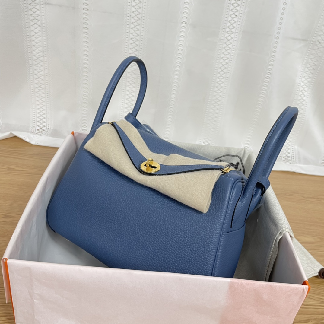 NO:717919,Lindy 26cm, agate blue, gold buckle, imported TC leather, handmade wax thread, full leather with good gloss ~, Hermes, hermes, Hermes,19860909Lindy 26cm 玛瑙蓝 金扣 进口TC皮 手工蜡线 皮质饱满光泽度好～,爱马仕,hermes,Hermes,,Bag