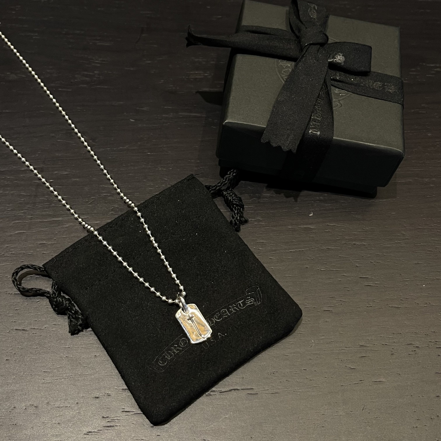 Chrome Hearts 𝐂𝐡𝐫𝐨𝐦𝐞 𝐡𝐞𝐚𝐫𝐭𝐬克罗心 流星十字项链
