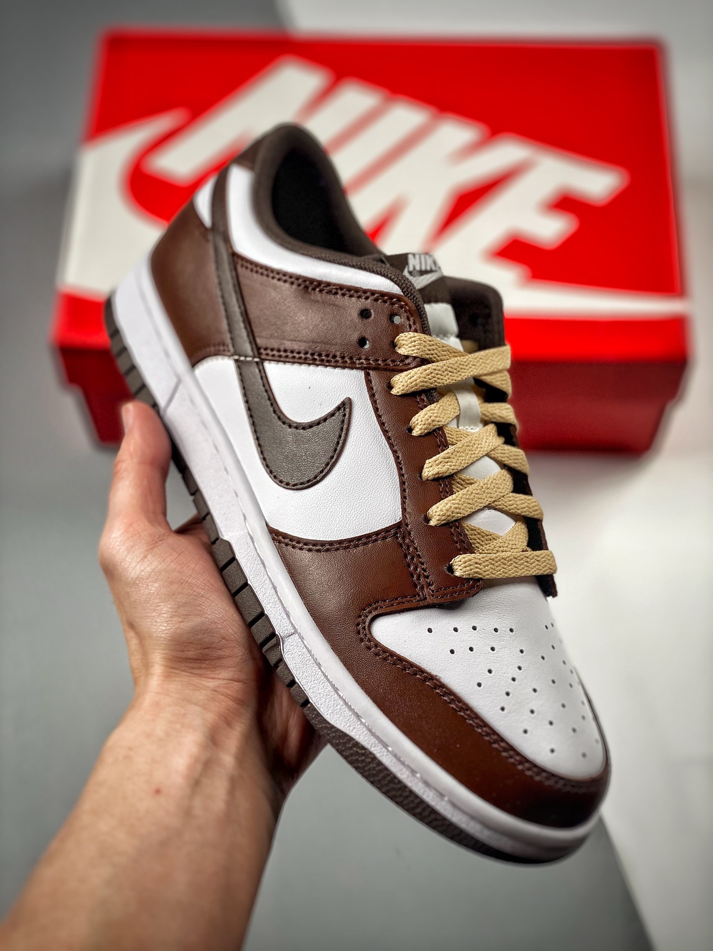 -4 Nk Dunk SB Low blanco y marrón, producción original de fábrica grande, lanzamiento real, materiales de primera capa …