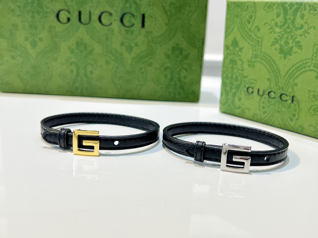 新款Gucci古驰字母皮手绳手链