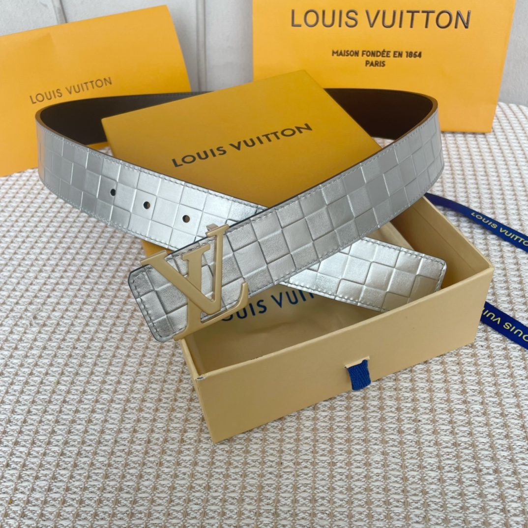 Wholesale Imitation Designer Replicas
 Louis Vuitton Belts Lattice Men Calfskin Cowhide