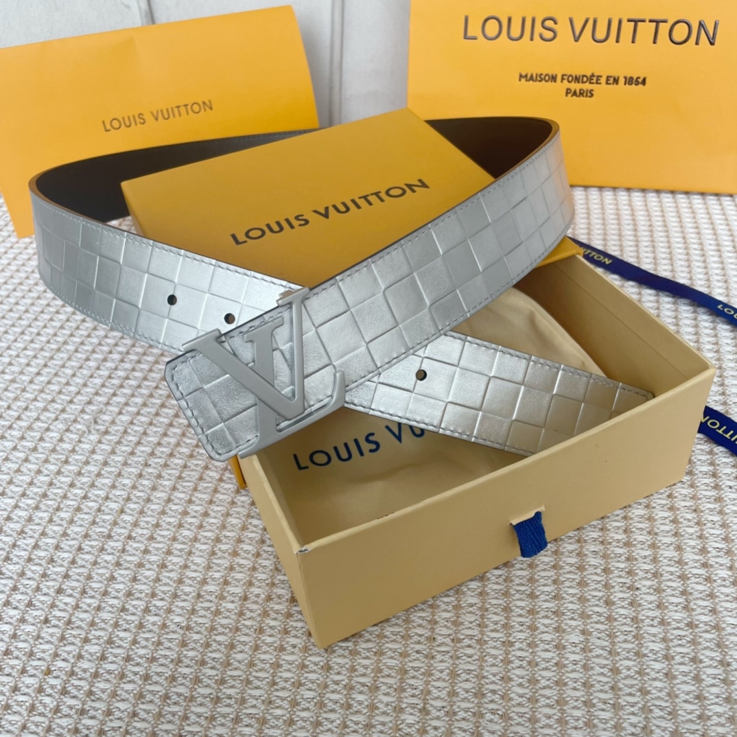 Louis Vuitton Belts Quality Replica
 Lattice Men Calfskin Cowhide