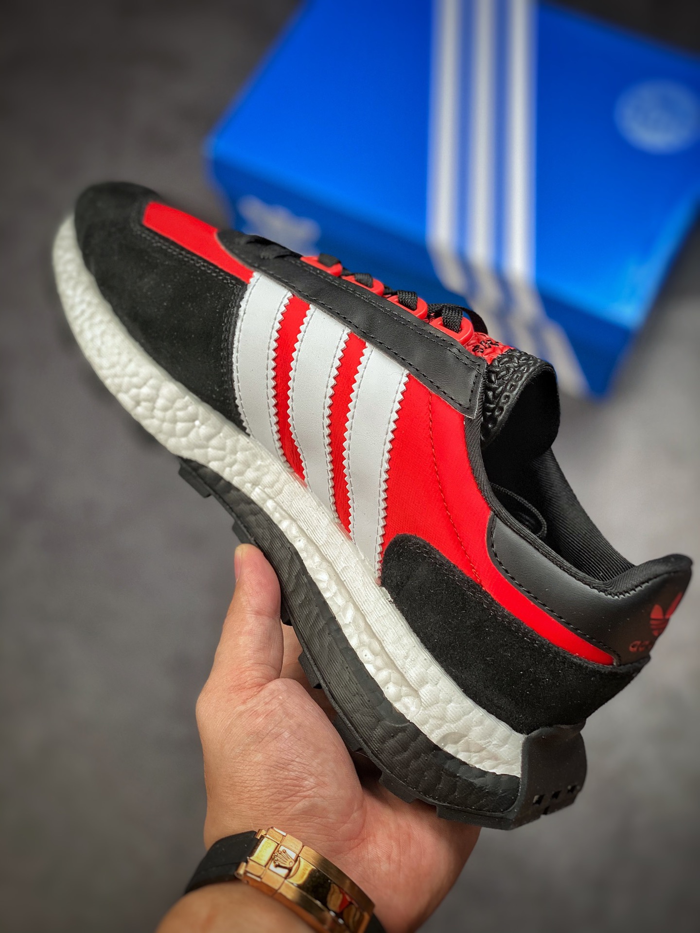 adidas Racing 1 Boost Prototype E5 Speed ??Light Retro Series Versatile Breathable Sports Jogging Shoes