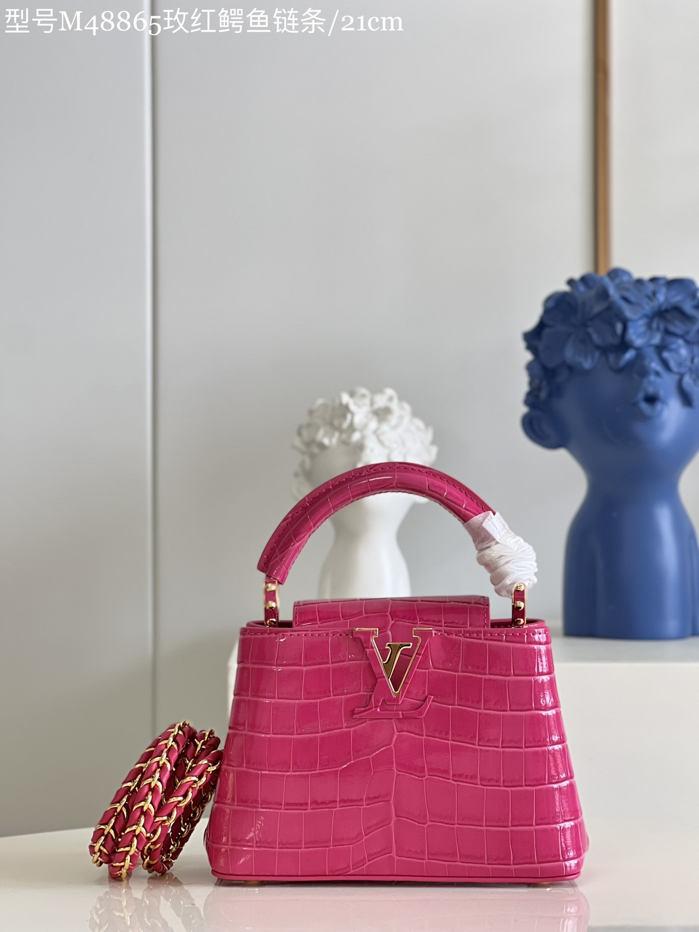 Louis Vuitton LV Capucines Bags Handbags Red Calfskin Cowhide Chains M48865
