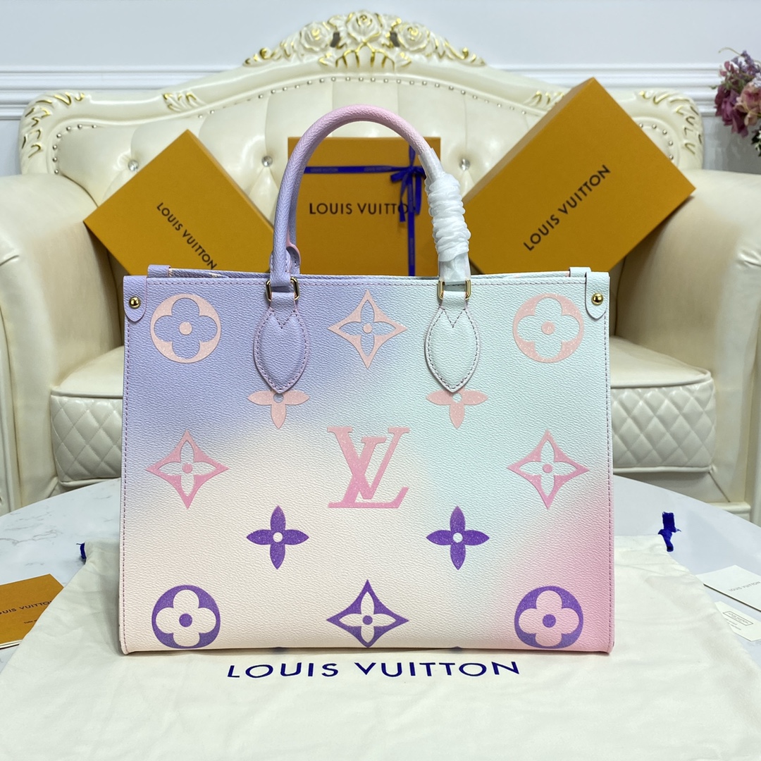 Louis Vuitton LV Onthego Bags Handbags Green Pink Monogram Canvas Spring Collection m20510