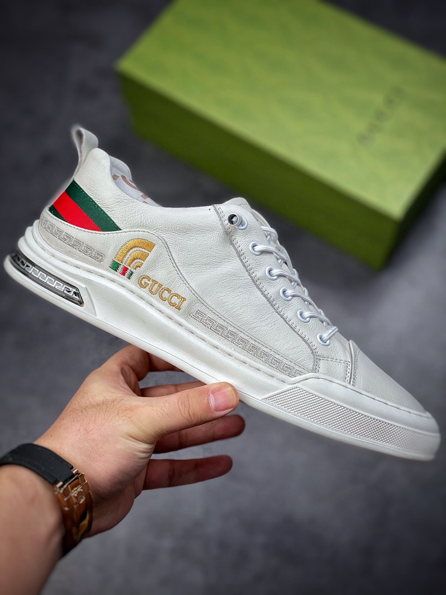 New arrivals#Overseas version of high-luxury Gucci Gucci small white shoes series