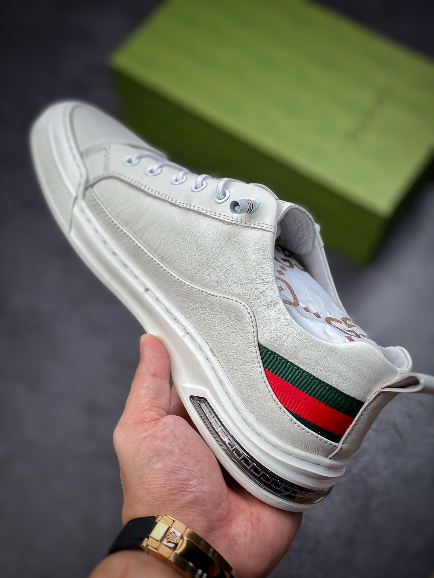 New arrivals#Overseas version of high-luxury Gucci Gucci small white shoes series